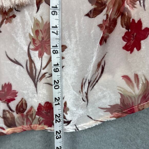 Velvet Burnout Peasant Blouse Floral Earth Tones Indie Boho Flowy Size XS NWOT - Picture 5 of 9